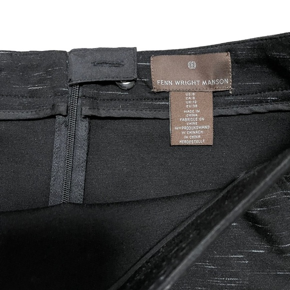 Fenn Wright Manson Woman 8 Skirt Black Winter White Straight‎ Pencil Stretch Zip - Picture 7 of 7